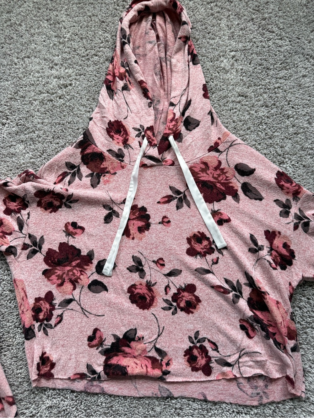 Altar'd State Pink Floral Hoodie Sweater